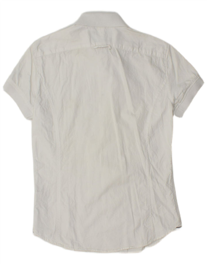 Armani Jeans Camisa de manga corta para hombre Small White Cotton