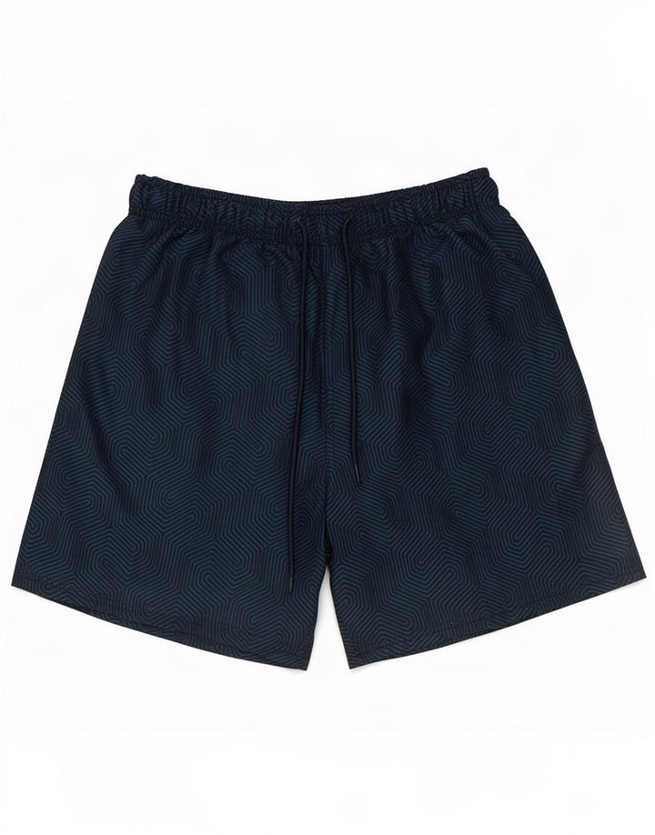 Pantalones cortos deportivos para hombre Mountain Warehouse Poliéster geométrico azul marino pequeño