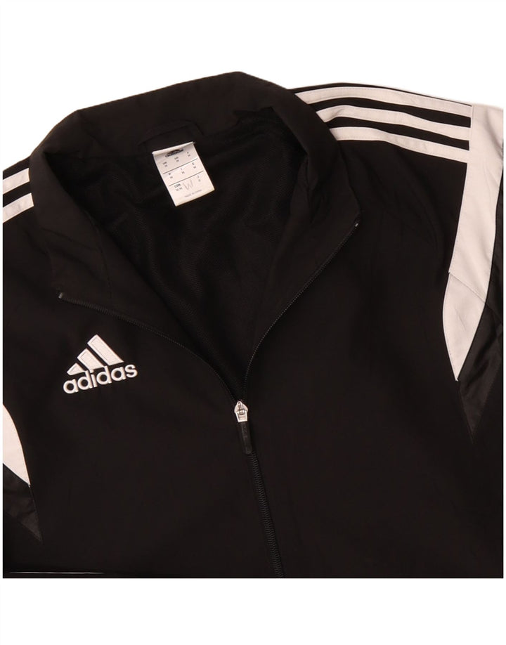 ADIDAS Hombre Chándal Top Chaqueta Mediano Negro Colorblock Poliéster