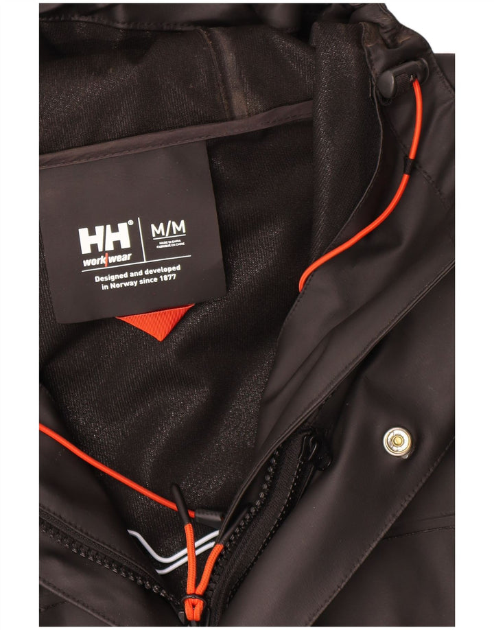 Helly Hansen Chaqueta de piel sintética con capucha para hombre, talla 38, polivinilo negro mediano