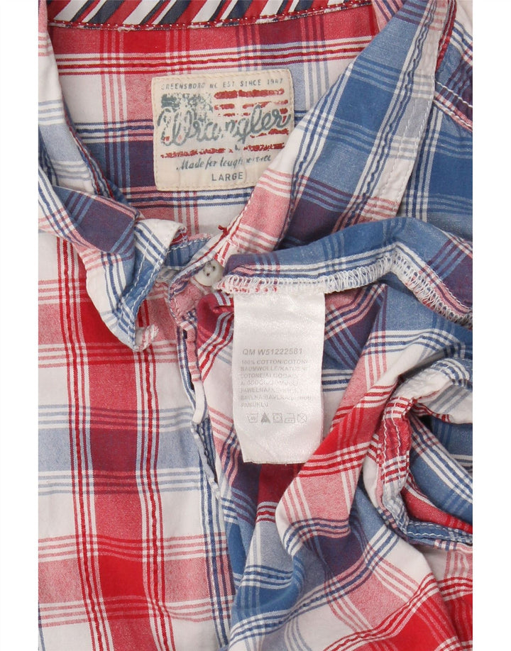 Wrangler Camisa De Manga Corta Para Hombre De Algodón Con Cuadros Multicolores Grandes