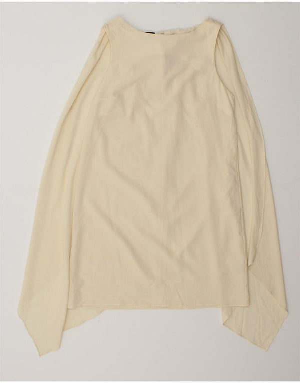 Topshop Top tipo túnica asimétrico sin mangas para mujer UK 8 Small Off White
