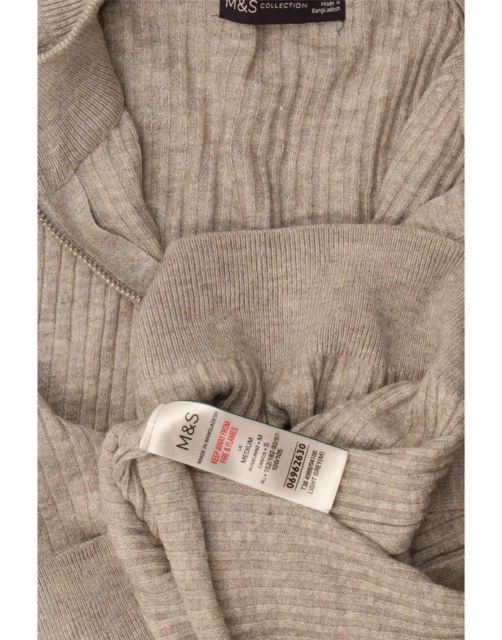 Marks & Spencer Jersey De Cuello Con Cremallera Para Hombre Viscosa Gris Medio