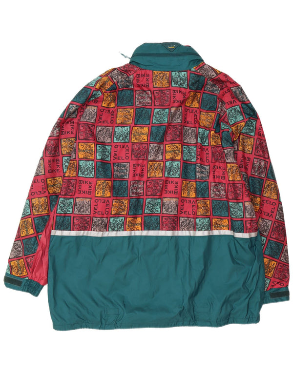 Kenvelo Mens Hooded Windbreaker Jacket UK 42 XL Multicoloured Retro