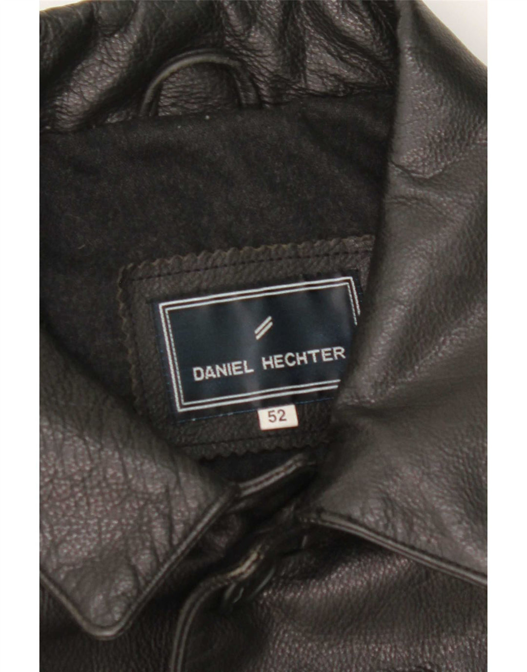 Daniel Hechter Chaqueta de cuero para hombre IT 52 XL Negro