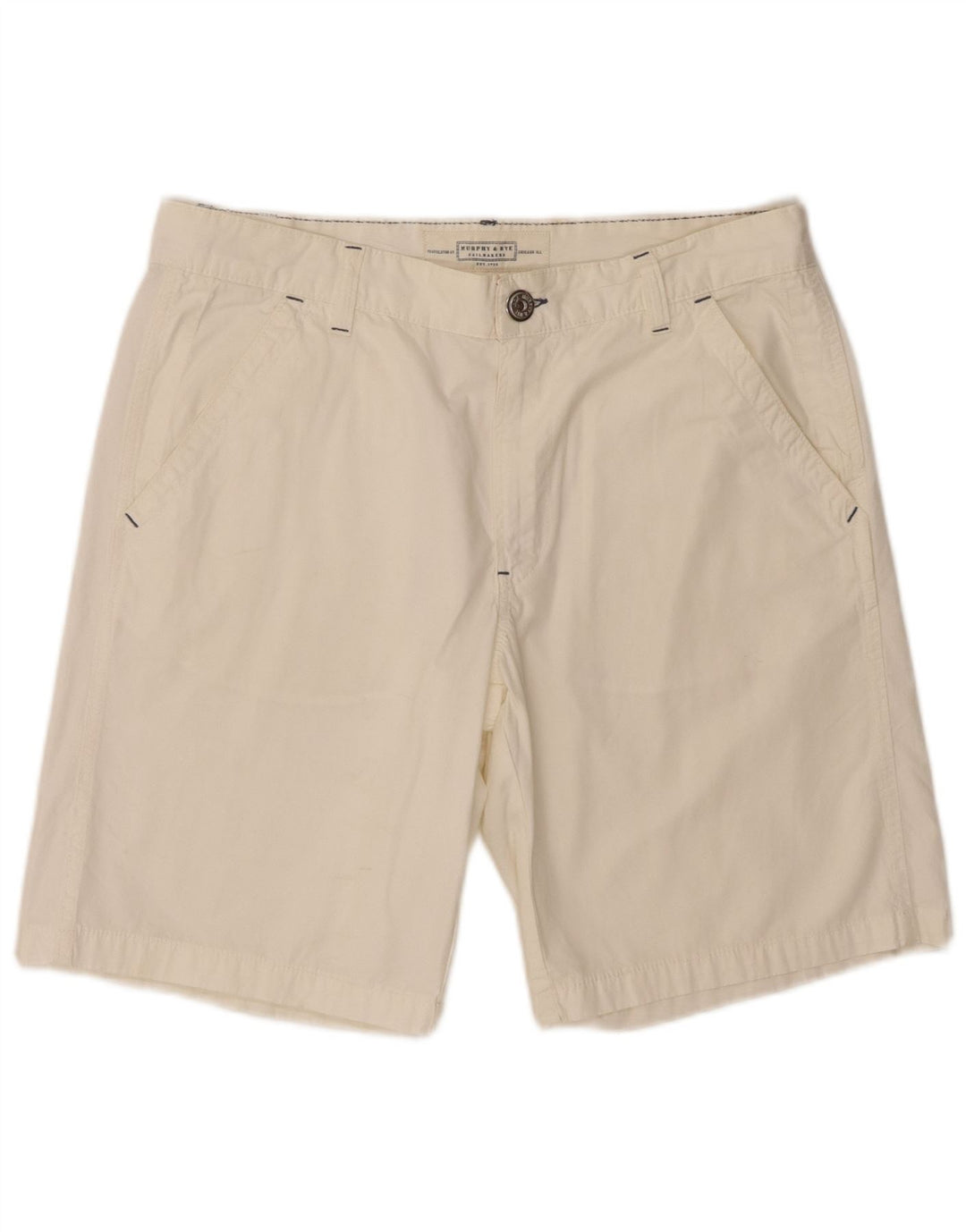 Murphy & Nye Pantalones cortos chinos para hombre W36 Algodón blanco grande