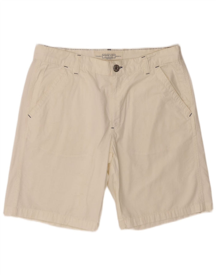 Murphy & Nye Pantalones cortos chinos para hombre W36 Algodón blanco grande