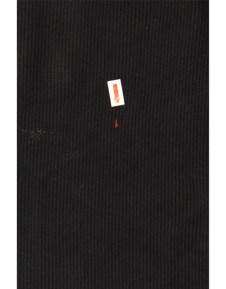 ZARA Jersey Corto con Cuello Barco para Mujer UK 8 Small Viscosa Negra