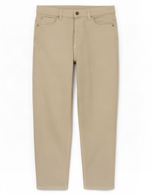 Marks & Spencer Jeans Mom Crop Tapered para Mujer UK 40 Large W30 L26 Beige