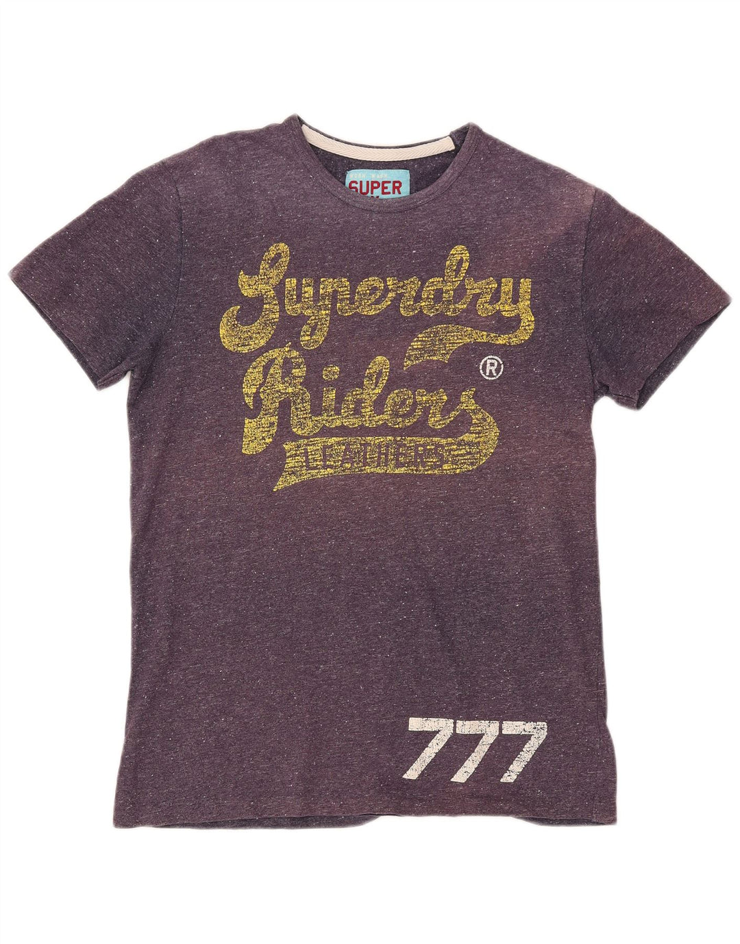 SUPERDRY Camiseta con gráfico Riders para mujer UK 40 XL Algodón moteado morado