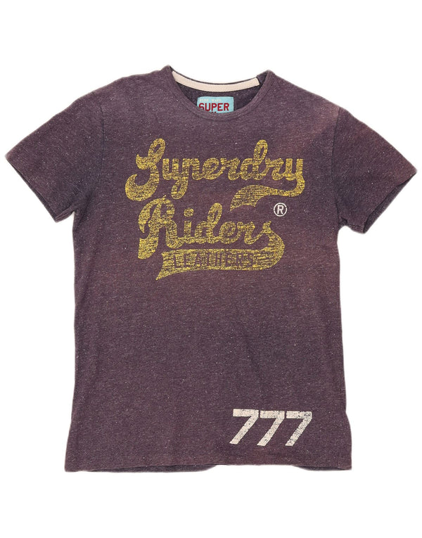 SUPERDRY Camiseta con gráfico Riders para mujer UK 40 XL Algodón moteado morado