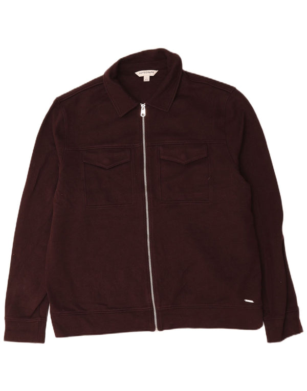 Marks & Spencer Chaqueta Bomber Autograph para Hombre Reino Unido 40 Grande Algodón Borgoña