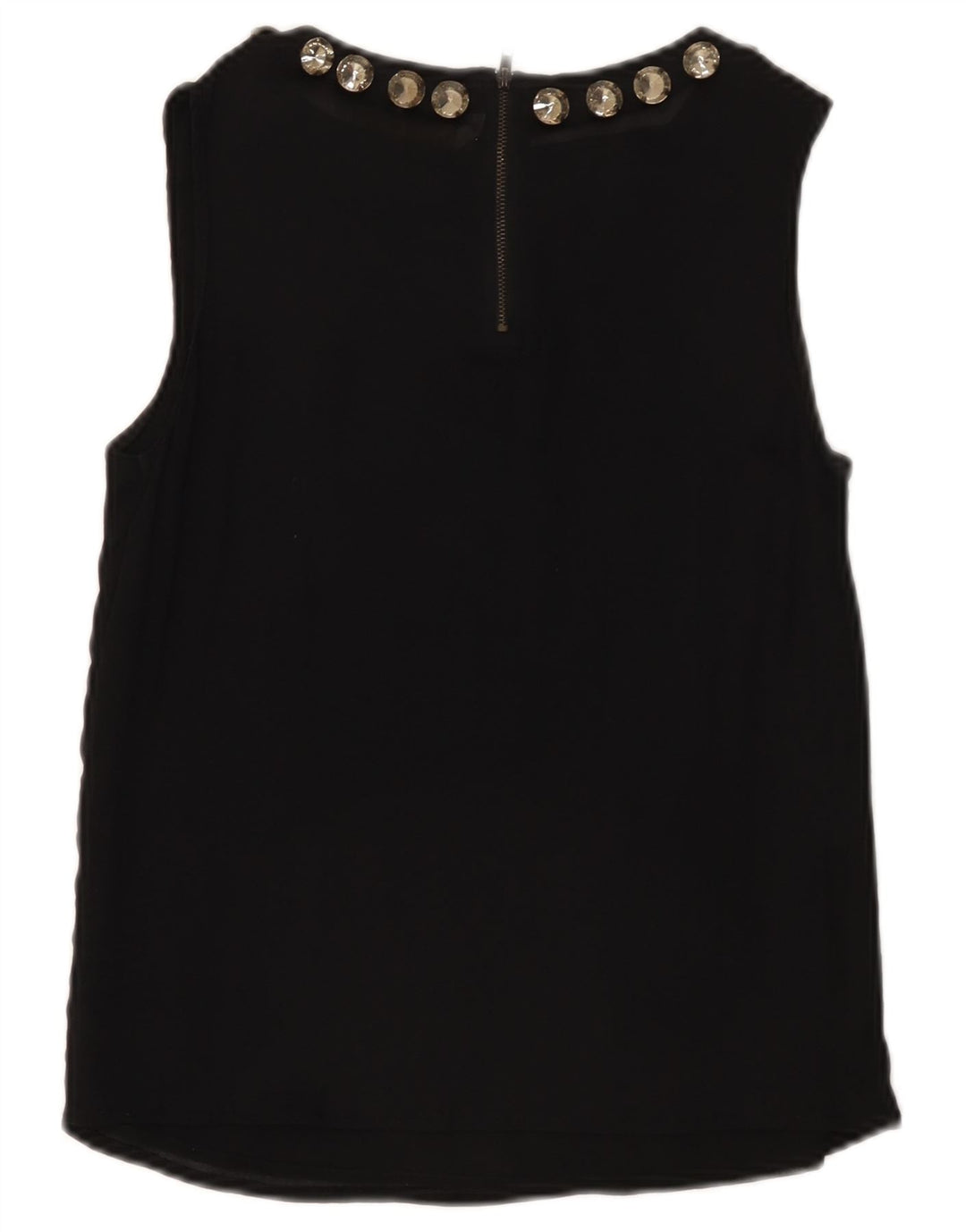 Zara Mujer Blusa Sin Mangas Top UK 6 XS Negro