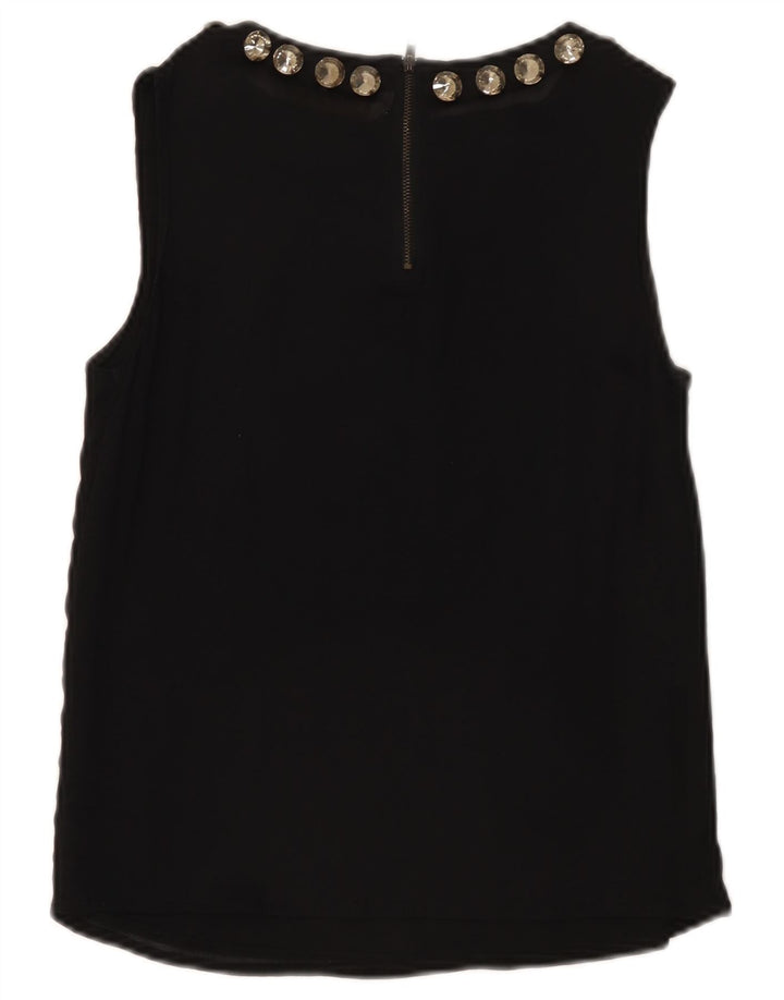 Zara Mujer Blusa Sin Mangas Top UK 6 XS Negro
