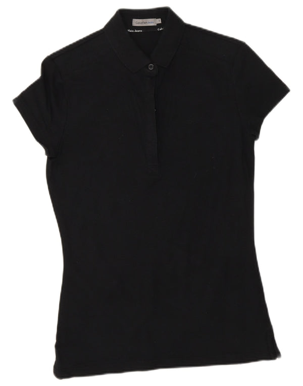 CALVIN KLEIN JEANS Polo para mujer UK 8 Small Algodón negro