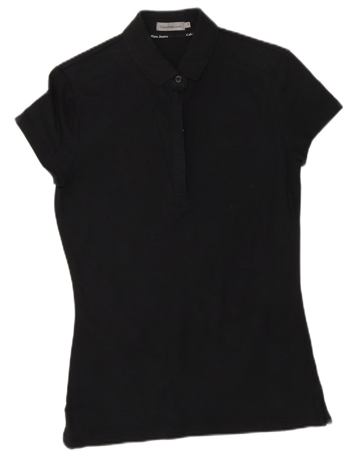CALVIN KLEIN JEANS Polo para mujer UK 8 Small Algodón negro