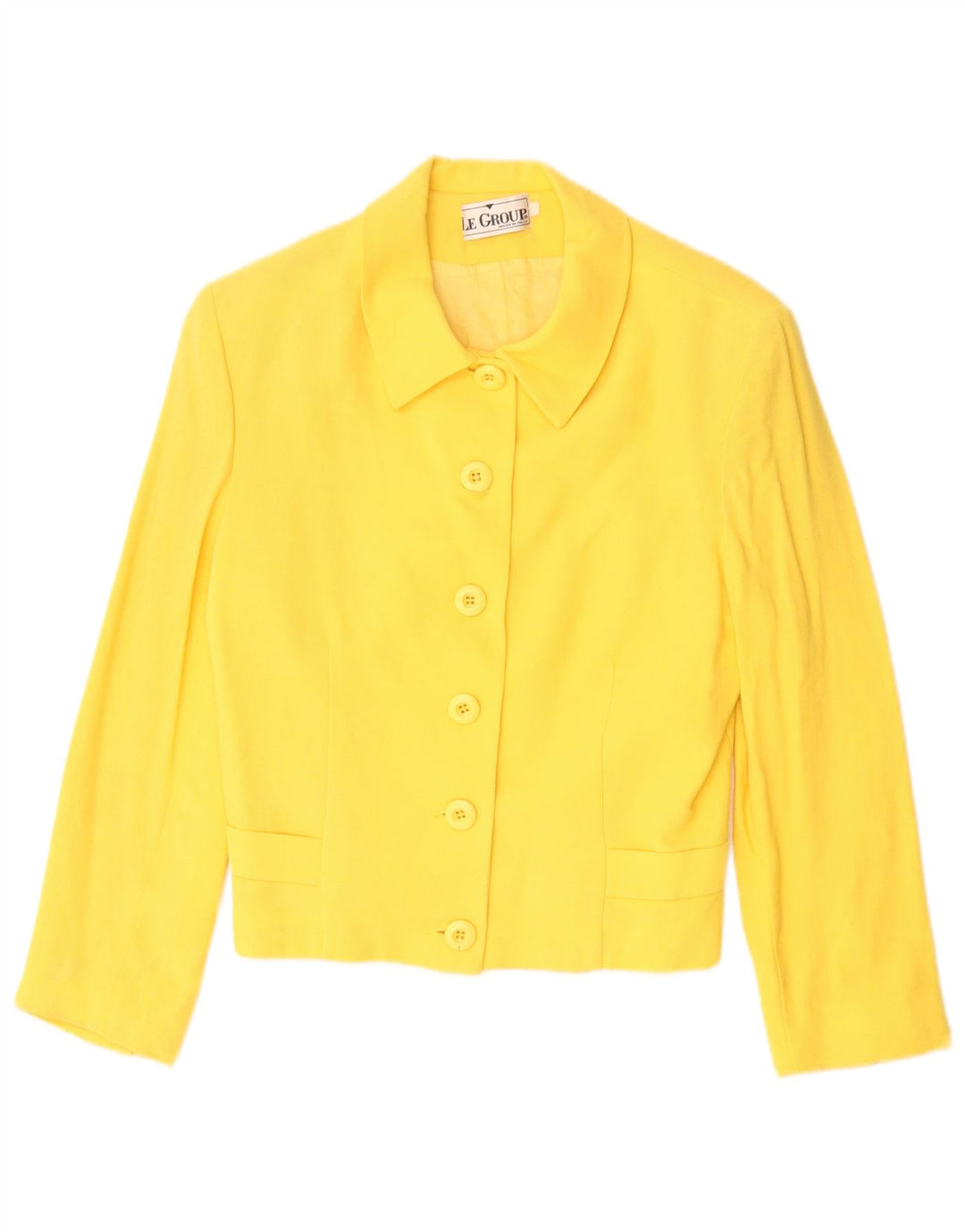 Le Group Conjunto de falda de 2 piezas con 6 botones para mujer UK 12 Medium W28 Lana amarilla