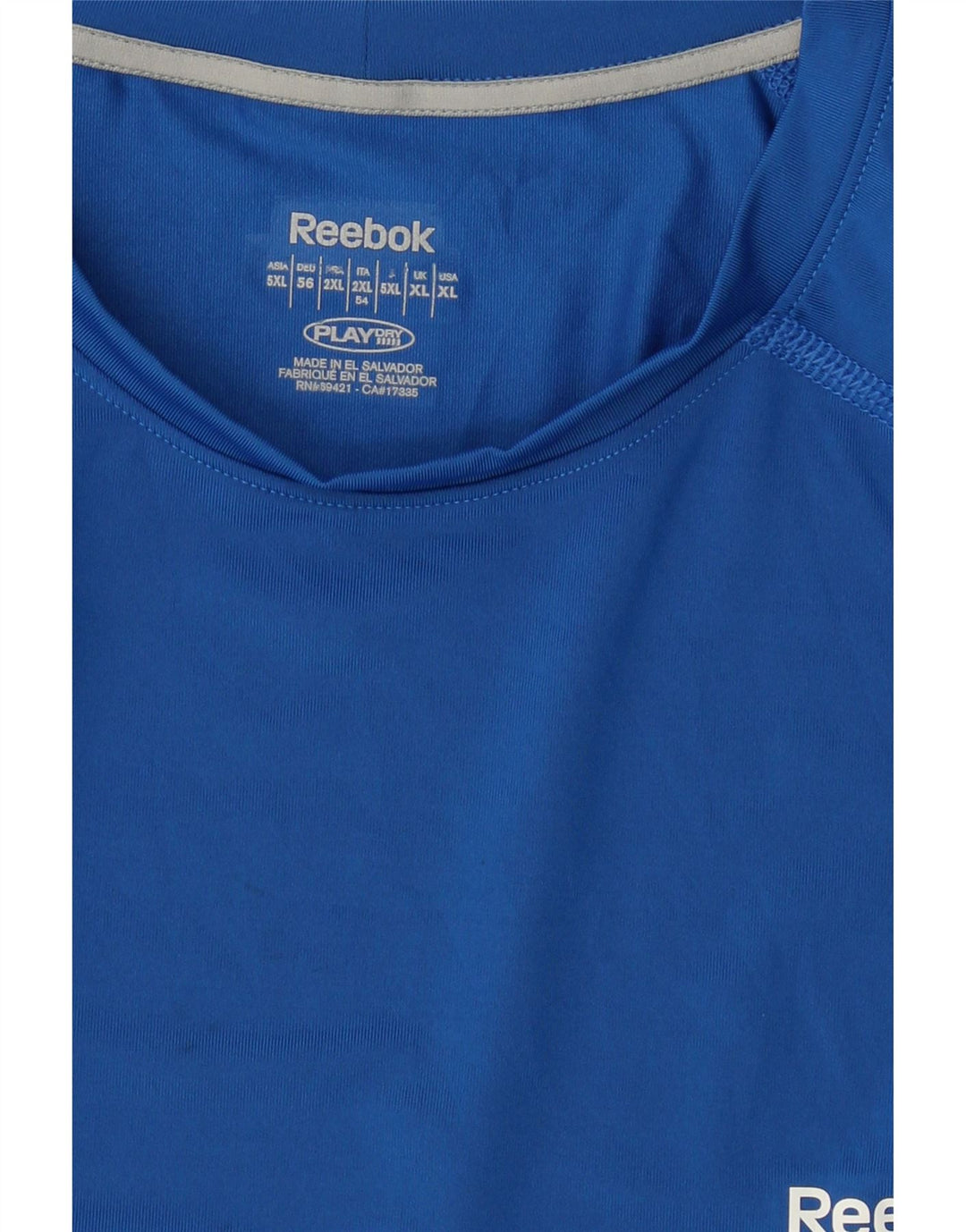 REEBOK Womens Top Long Sleeve UK 18 XL Blue Spandex Vintage Reebok and Second-Hand Reebok from Messina Hembry 