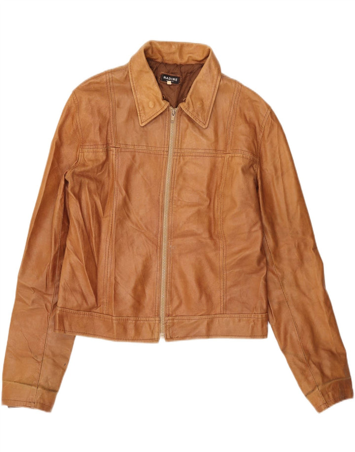 Nadine Chaqueta de cuero para hombre UK 40 Large Cuero marrón