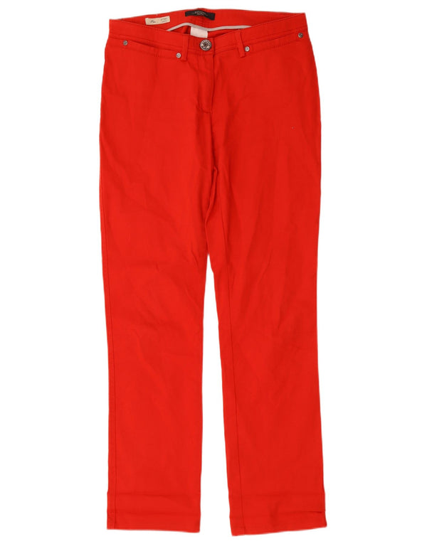 Max Mara Mujer Weekend Slim Casual Pantalones UK 12 Medium W32 L30 Rojo