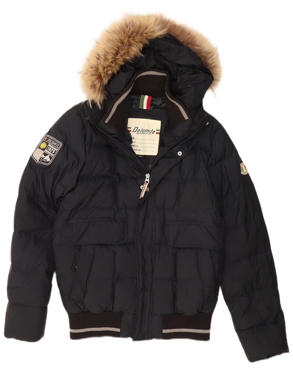 DOLOMITE Chaqueta acolchada con capucha para hombre UK 36 Small Poliéster negro