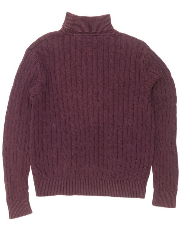Tommy Hilfiger Jersey con cuello vuelto para hombre, talla 2XL, algodón morado