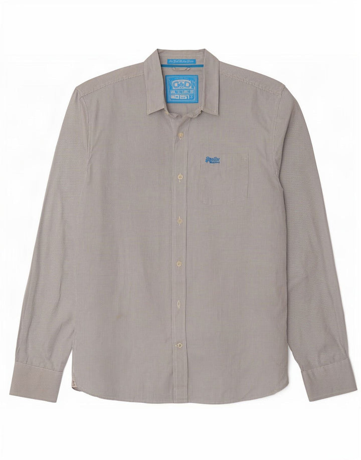 Camisa Superdry para hombre 2XL Algodón a cuadros blanco