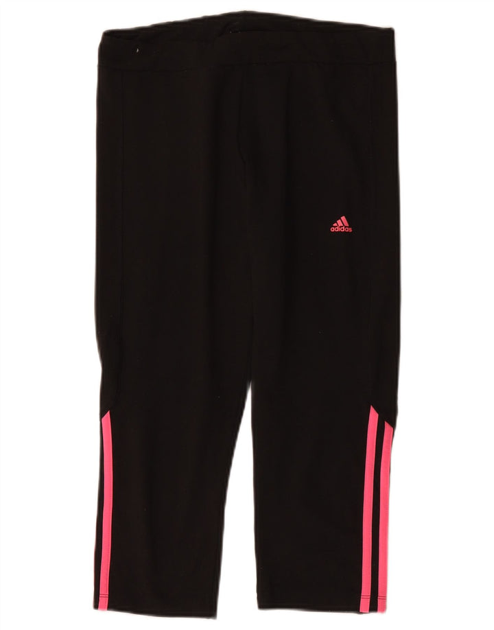 Adidas Mujer Climalite Capri Leggings Reino Unido 12/14 Mediano Negro Poliéster