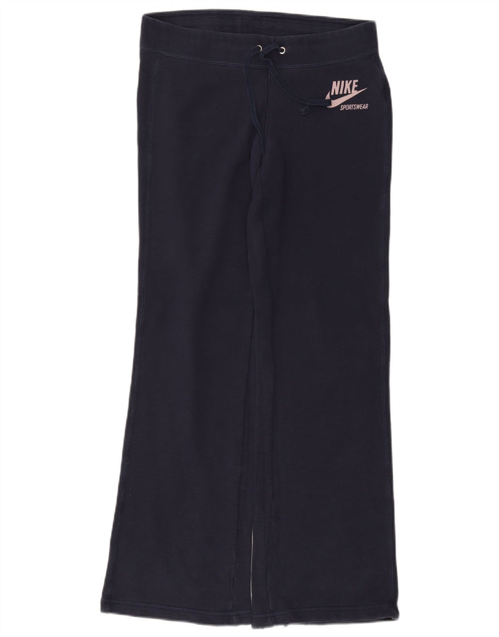 NIKE Mujer Flare Chándal Pantalones UK 10 Small Azul Marino Algodón