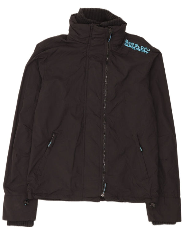 SUPERDRY Chaqueta cortavientos extragrande con gráfico para mujer UK 40 Mediano Negro