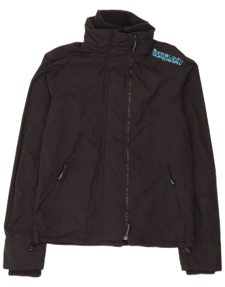 SUPERDRY Chaqueta cortavientos extragrande con gráfico para mujer UK 40 Mediano Negro