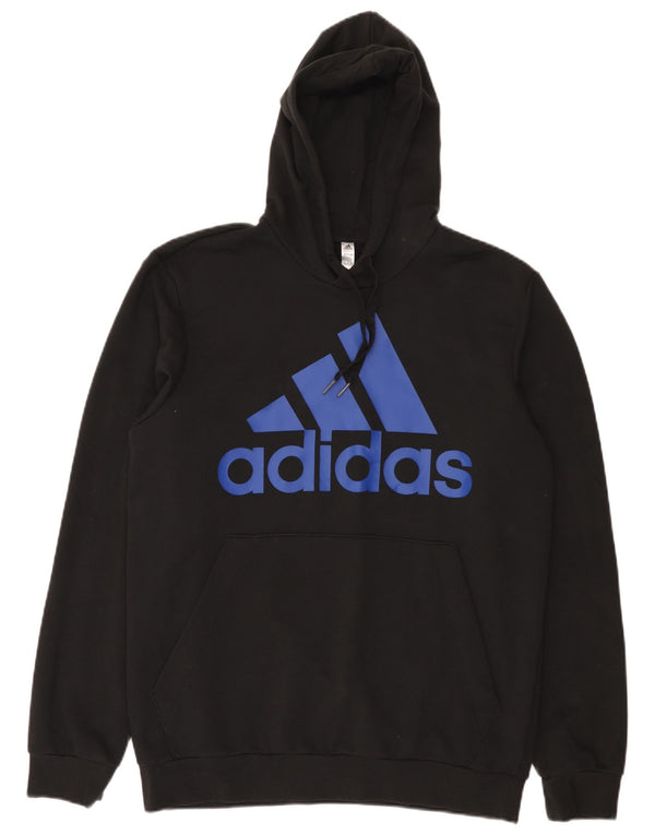 Adidas - Sudadera con capucha para hombre, talla 44/46, algodón negro