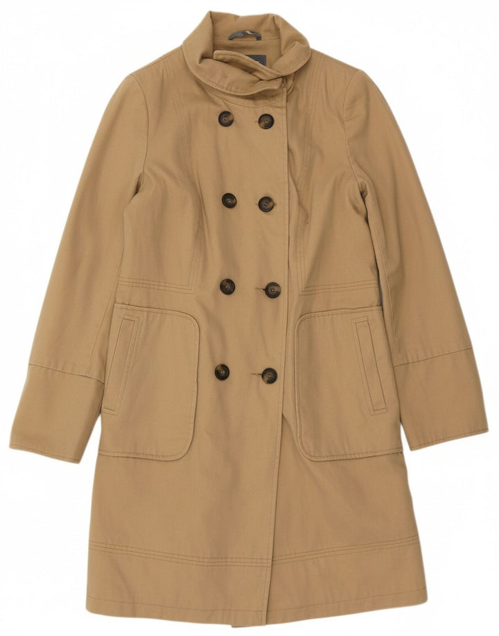 WHITE STUFF Womens Double Breasted Coat UK 12 Medium Beige Cotton