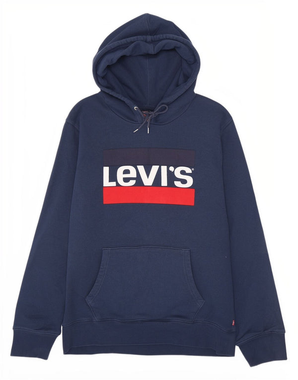 Levi's Sudadera con capucha gráfica para hombre XL Algodón azul marino