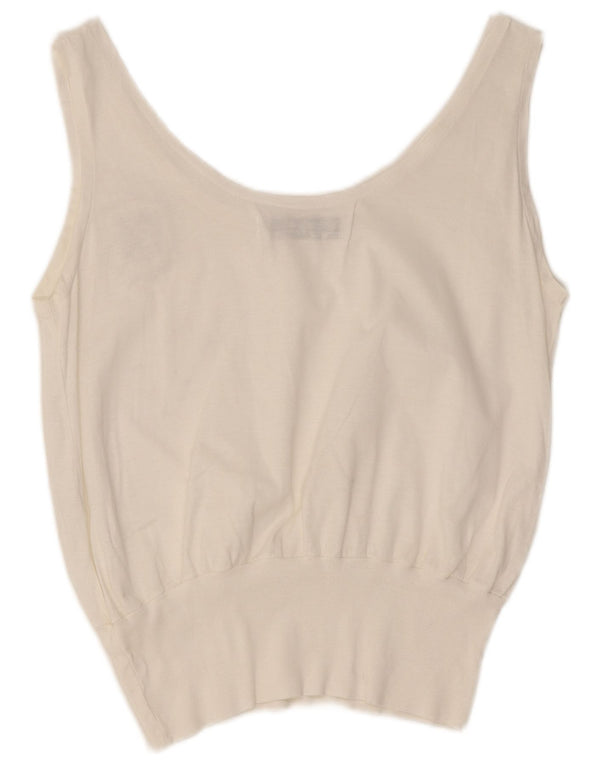 Marina Yachting Camiseta sin mangas para mujer UK 12 Medium White Cotton