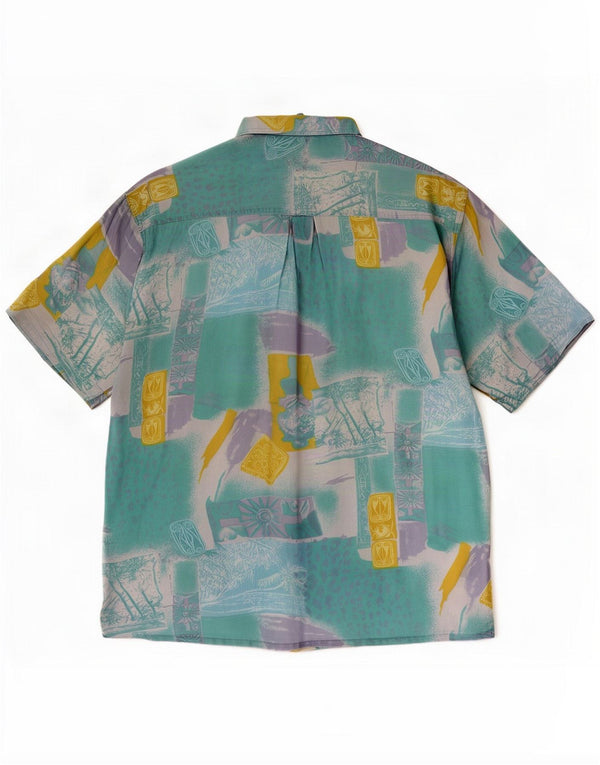 Bodoni Mens Abstract Pattern Short Sleeve Shirt XL Multicoloured