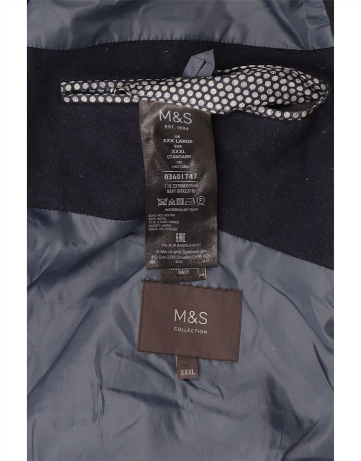 Marks & Spencer Abrigo para hombre UK 46 3XL Poliéster azul marino
