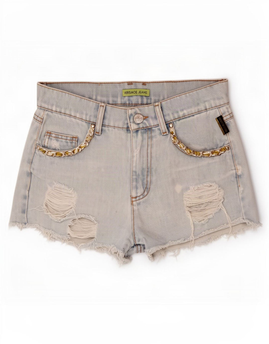 Versace Shorts De Mezclilla Desgastados W28 Algodón Azul Medio |