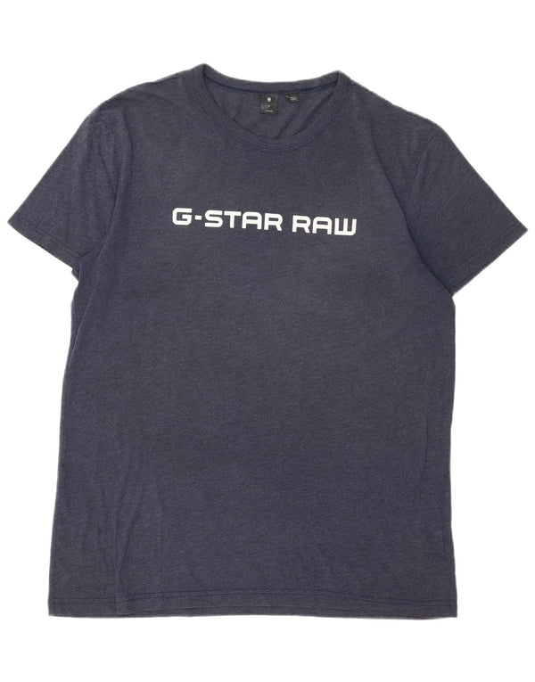 G-STAR Camiseta gráfica para hombre Top XL Azul marino Algodón