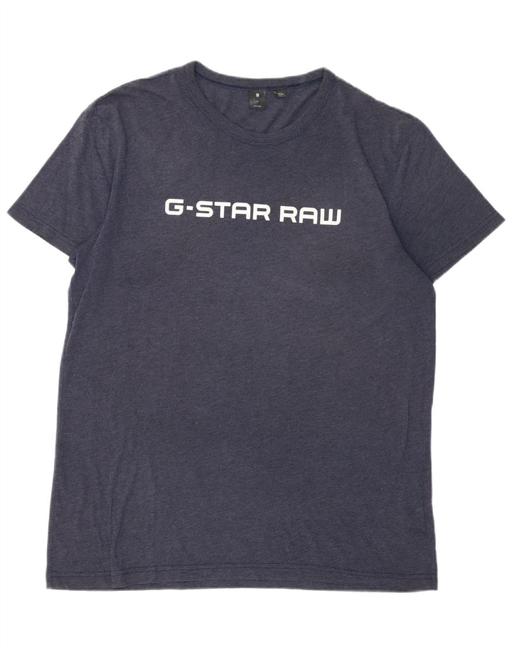 G-STAR Camiseta gráfica para hombre Top XL Azul marino Algodón