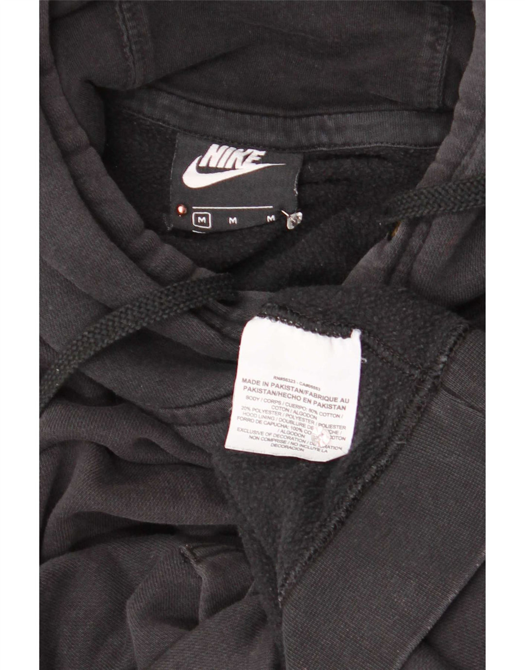 Nike - Sudadera con capucha para hombre (algodón negro mediano)