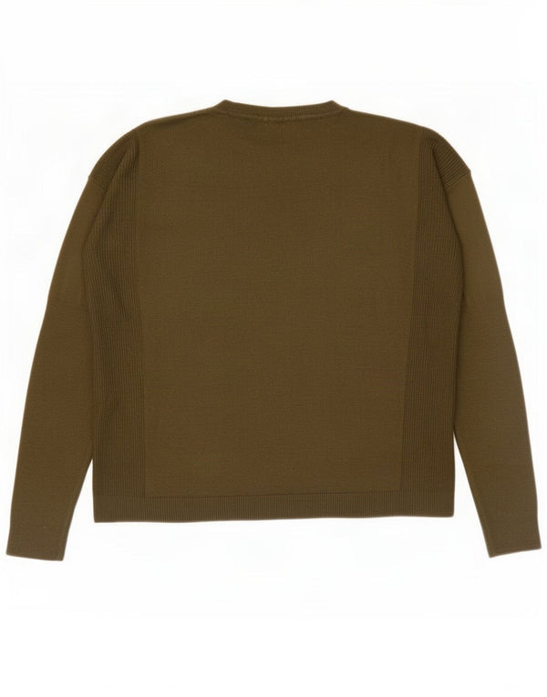 Marks & Spencer Suéter de cuello redondo de gran tamaño para mujer UK 10 Small Khaki