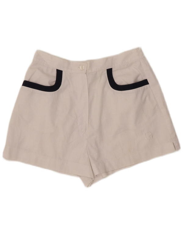 Sergio Tacchini Pantalones cortos deportivos para mujer EU 40 Medium W27 Deportes de poliéster blanco
