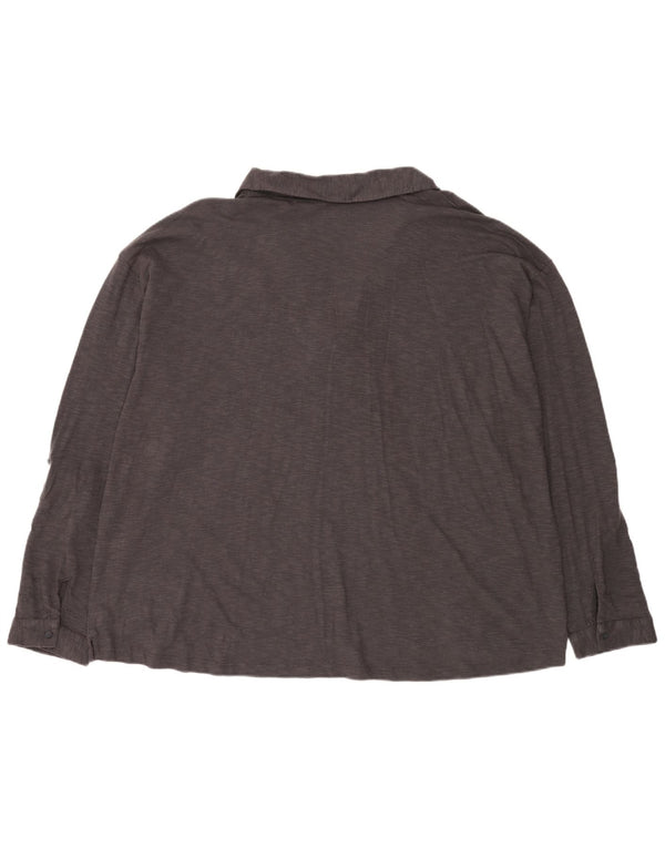 Polo de manga larga para mujer de Fat Face UK 34 4XL Algodón moteado gris