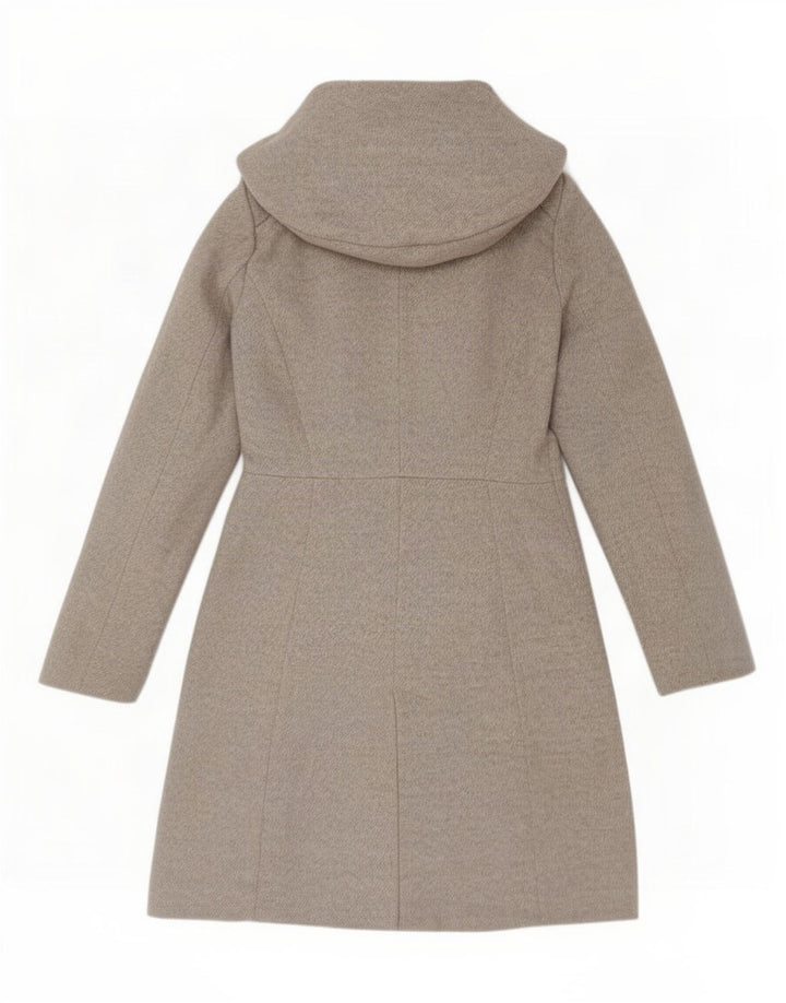 Zara Mujer Abrigo Con Capucha Reino Unido 42 Acrílico Gris Medio