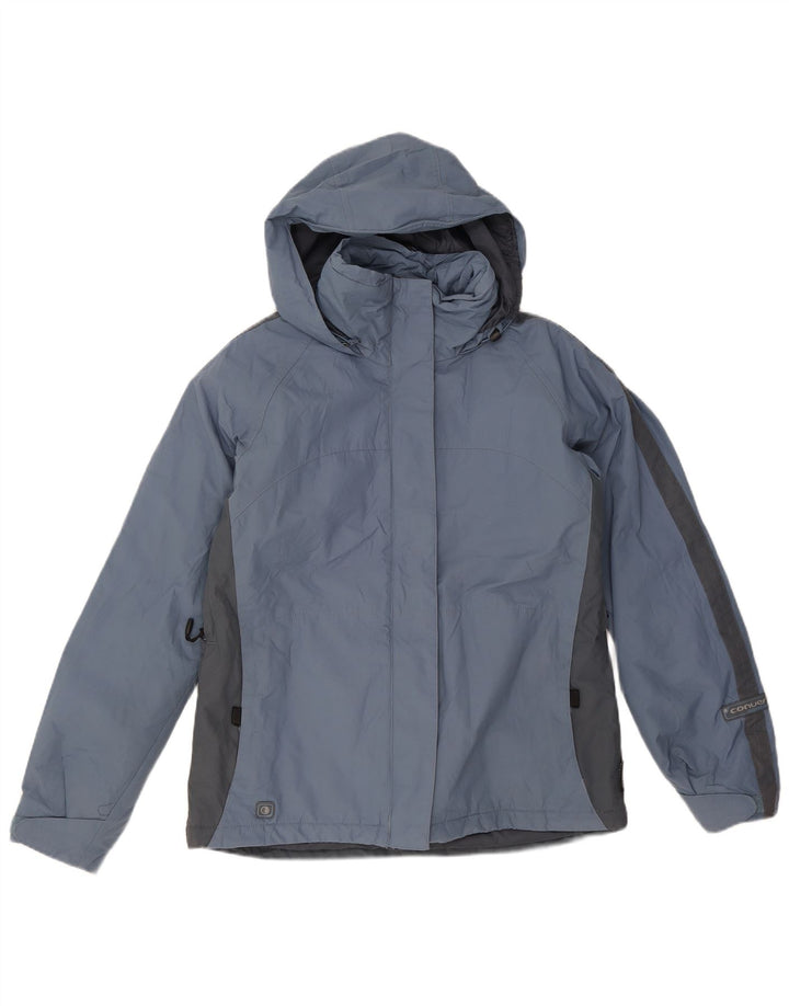 Columbia Chaqueta cortavientos con capucha para mujer UK 44 Azul medio Colorblock