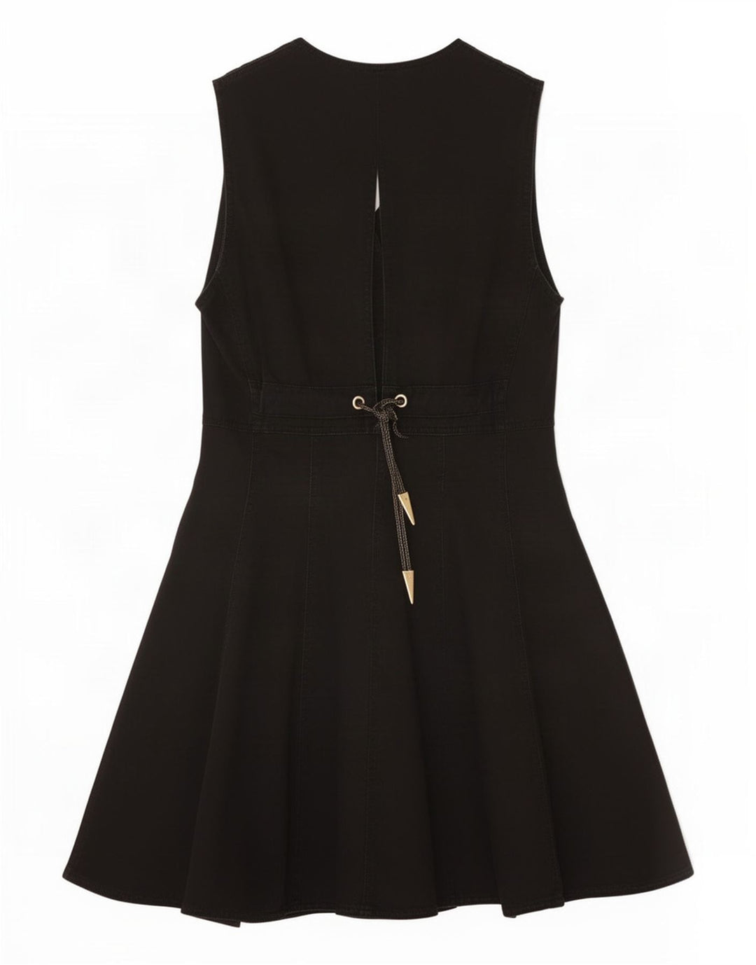 Roccobarocco Vestido Vaquero Sin Mangas IT 44 Medium Negro Algodón