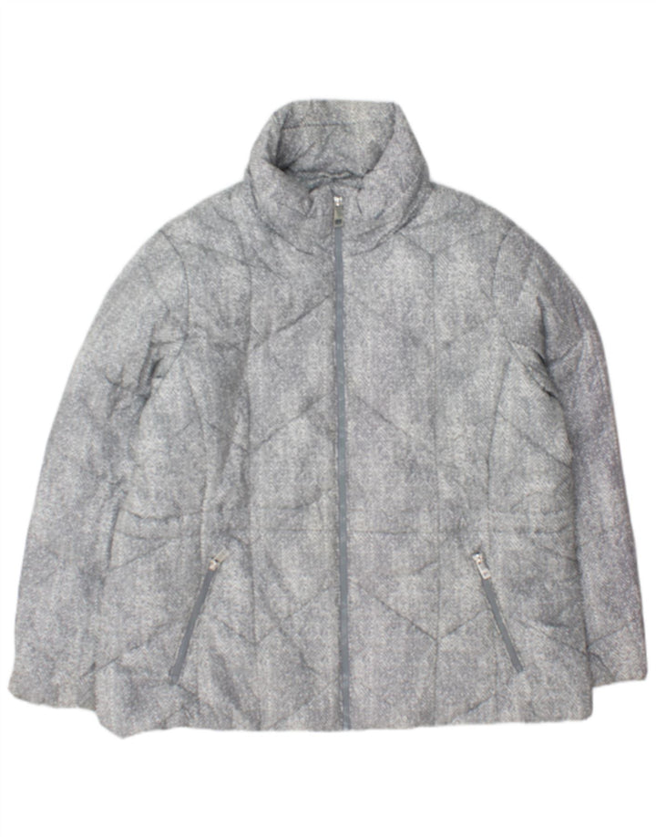 Marks & Spencer Chaqueta acolchada para mujer UK 20 2XL Gris Espiga Poliéster