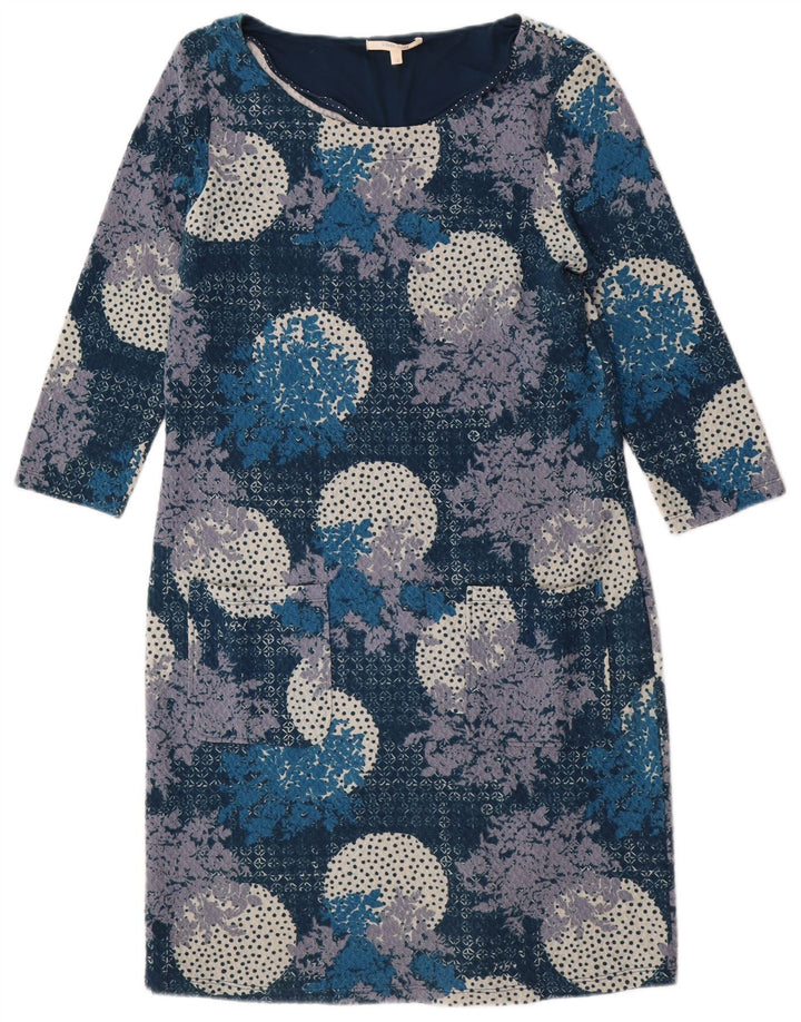 White Stuff Vestido recto de manga 3/4 para mujer UK 40 Medio azul marino floral
