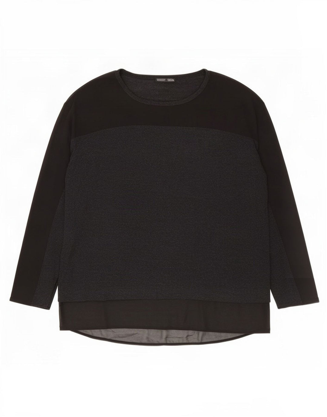 Zara Mujer Top Extragrande Manga Larga UK 44 Viscosa Negra Mediana